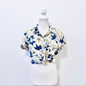 La Cabana Vtg Hawaiian Floral Button Down Shirt M